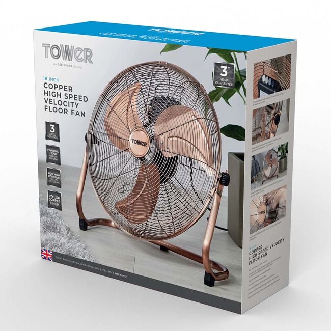 Tower 18" Copper High-Speed Velocity Floor Fan